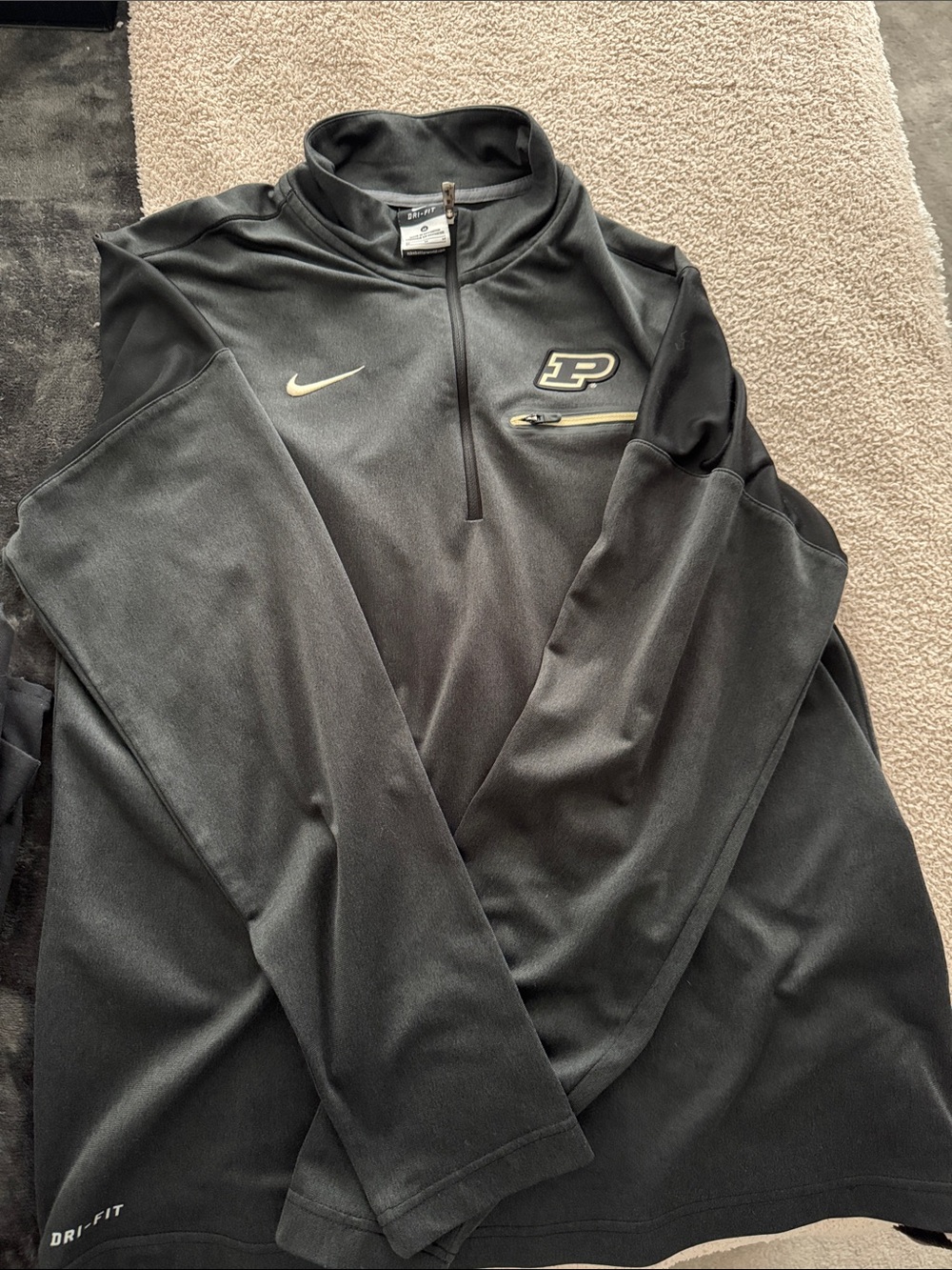 Nike Black Purdue Dri-FIT Quarter-Zip Pullover